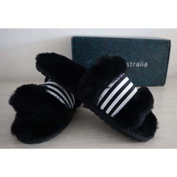 Emu W11634 Women's 8 Men's 7 Black Wrenlette Australian Sheepskin Spa Slippers - Picture 1 of 9